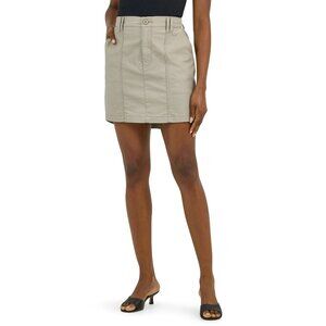New Women's Lee Mid Rise Skort Size 4 Mushroom Grey